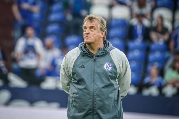 Soccer 2 Bundesliga 2023 2024, Matchday 29, FC Schalke 04 1 FC Nürnberg Veltins Arena, Gelsenkirchen Co Coach Michael Büskens Gelsenkirchen Veltins Arena Germany Copyright: xJoeranxSteinsiekx