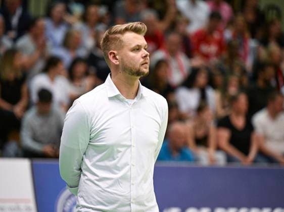 Volleyball 2 Bundesliga Season 2023 2024 TV Rottenburg TV Buehl 13 04 2024 Coach Jan Scheuermann TV Rottenburg