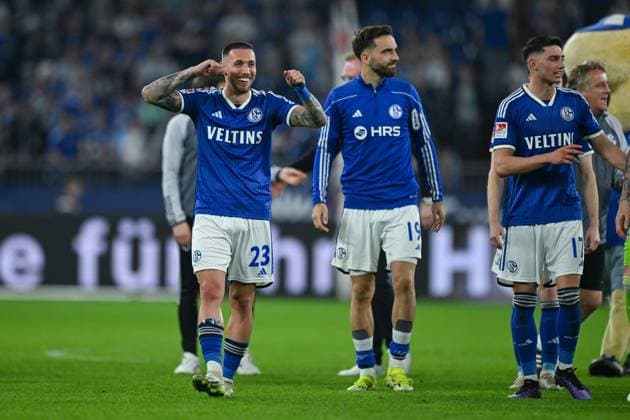 13 04 2024, Football, 2 Bundesliga, 29 Matchday Season 2023 2024, FC Schalke 04 1 FC Nuernberg, Darko Churlinov FC Schalke 04 , Kenan Karaman FC Schalke 04 , Yusuf Kabadayi FC Schalke 04 xRHR PHOTO TKx Copyright: RHR-FOTOx RHR-FOTO TK