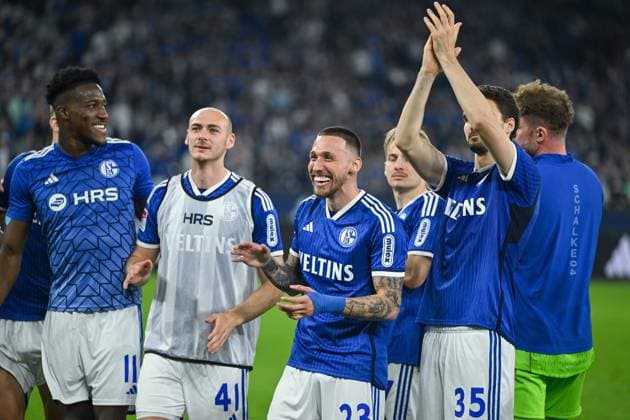 13 04 2024, Football, 2 Bundesliga, 29 Matchday Season 2023 2024, FC Schalke 04 1 FC Nuernberg, Bryan Lasme FC Schalke 04 , Henning Matriciani FC Schalke 04 , Darko Churlinov FC Schalke 04 , Marcin Kaminski FC Schalke 04 xRHR PHOTO TKx Copyright: RHR-FOTOx RHR-FOTO TK