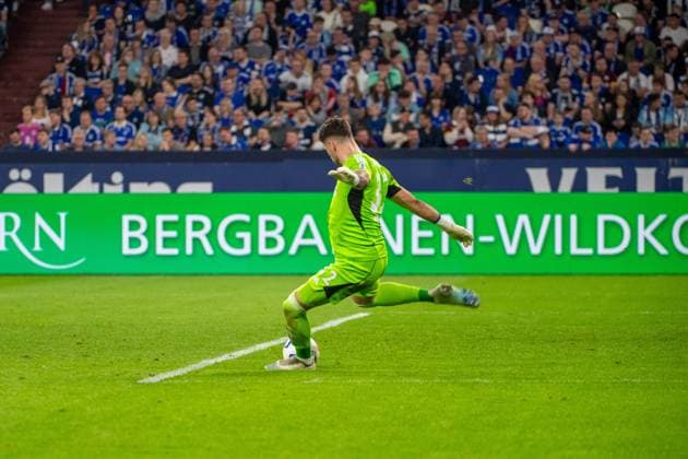 2 Soccer Bundesliga FC Schalke 04 1 FC Nürnberg 13 04 2024 Marius Müller FC Schalke 04, 32 2 Soccer Bundesliga FC Schalke 04 1 FC Nürnberg, 29 Matchday, on 13 04 2024, Veltins Arena, Gelsenkirchen DFL REGULATIONS PROHIBIT ANY USE OF PHOTOGRAPHS AS IMAGE SEQUENCES AND OR QUASI VIDEO Copyright: xBEAUTIFULxSPORTS Erlhofx