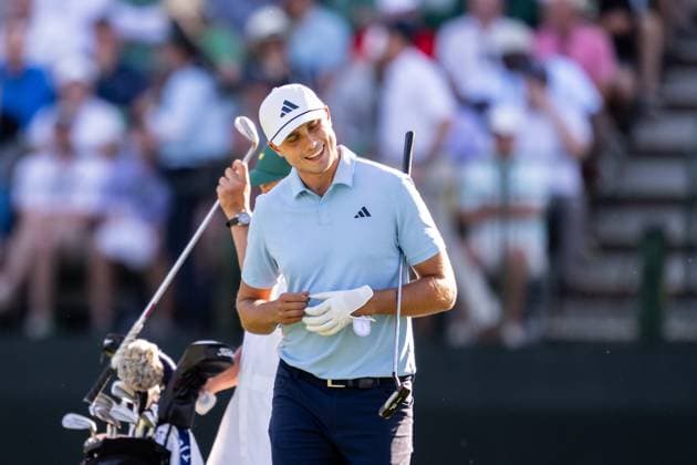 240413 Ludvig Aberg of Sweden reacts during the third round of the 2024 Masters Golf Tournament on April 13, 2024 in Augusta Photo Petter Arvidson BILDBYRAN code PA PA0794 bbeng golf masters the masters Augusta us masters sverige depp  Copyright: PETTERxARVIDSON BB240413PA101