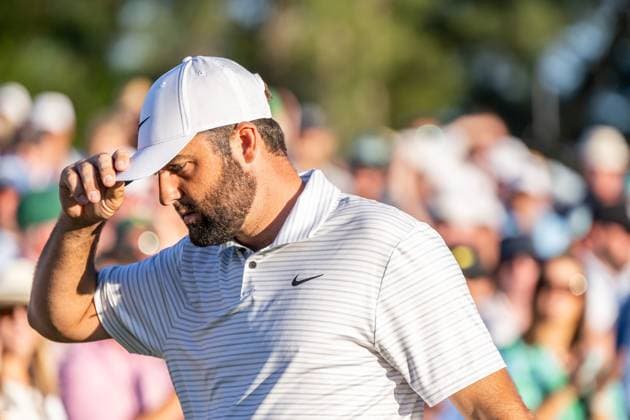 240413 Scottie Scheffler of the United States after the third round of the 2024 Masters Golf Tournament on April 13, 2024 in Augusta Photo Petter Arvidson BILDBYRAN kod PA PA0794 bbeng golf masters the masters Augusta us masters depp  Copyright: PETTERxARVIDSON BB240413PA136