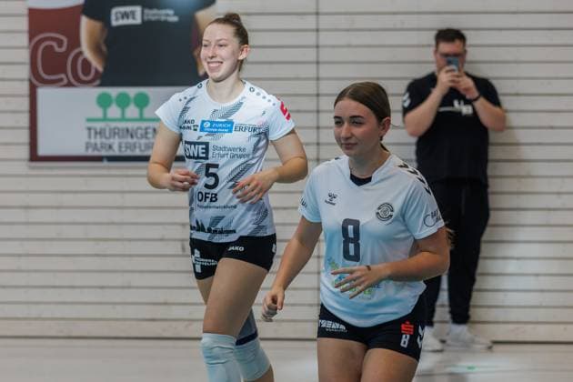 Isabella Noble Schwarz Weiss Erfurt, 5 at run-in, 13 04 2024, Erfurt Germany , Volleyball, 2 Bundesliga Women Pro, Schwarz Weiss Erfurt DSHS Snowtrex Köln xprx