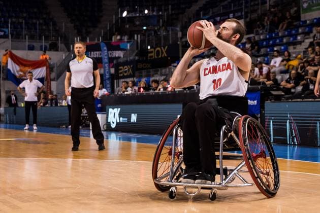 2024 IWBF Mens Repechage Kanda Iran 14 04 2024 Lee Melymick Canada, 10 in the throw 2024 IWBF Mens Repechage Kanda Iran Azur Arena, Antibes Copyright: xBEAUTIFULxSPORTS Wunderlx