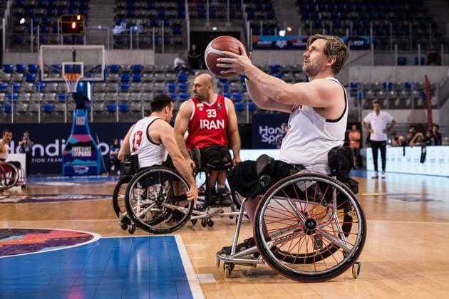 2024 IWBF Mens Repechage Kanda Iran 14 04 2024 Robert Hedges Canada, 6 in the throw 2024 IWBF Mens Repechage Kanda Iran Azur Arena, Antibes Copyright: xBEAUTIFULxSPORTS Wunderlx