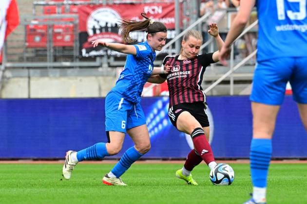 14 04 2024 Soccer Season 2023 2024 1 Womens Soccer Bundesliga 18 Matchday 1 FC Nürnberg FCN Club SGS Essen AlSch xalxscx Katharina Piljic 6, SGS Essen Luisa Guttenberger 4, 1 FC Nürnberg FCN