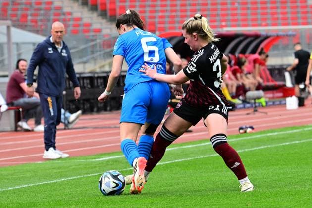 14 04 2024 Soccer Season 2023 2024 1 Womens Soccer Bundesliga 18 Matchday 1 FC Nürnberg FCN Club SGS Essen AlSch xalxscx Katharina Piljic 6, SGS Essen Selma Magnusdottir 37, 1 FC Nürnberg FCN