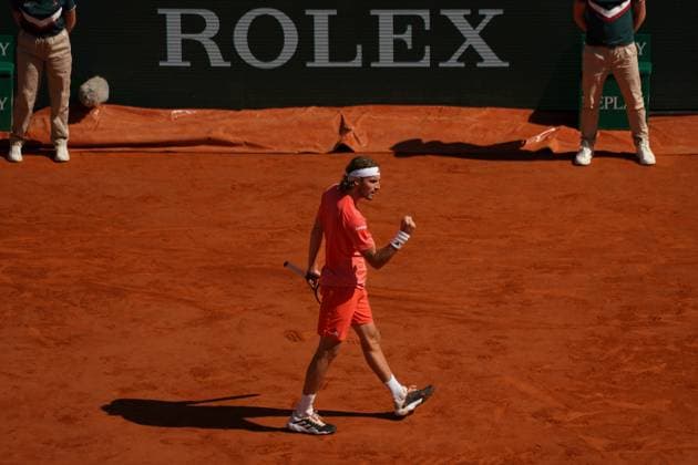 Stefanos Tsitsipas (Grece) TENNIS : Monaco Rolex Masters - Finale - Monaco - 14 04 2024 NorbertScanella Panoramic 