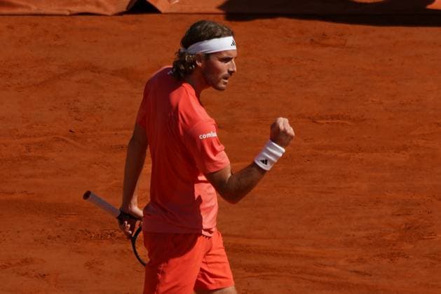 Stefanos Tsitsipas (Grece) TENNIS : Monaco Rolex Masters - Finale - Monaco - 14 04 2024 NorbertScanella Panoramic 