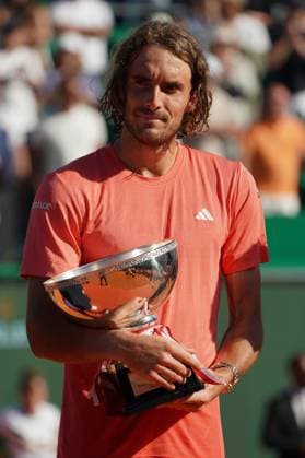 Stefanos Tsitsipas (Grece) TENNIS : Monaco Rolex Masters - Finale - Monaco - 14 04 2024 NorbertScanella Panoramic 