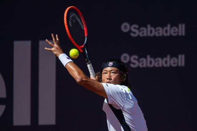 Barcelona Open Banc de Sabadell. Conde de Godo Trophy. Real Club de Tenis Barcelona. April 14,2024 Z. Zhang during the doubles match eliminator at the qualifying round at the Barcelona Open Banc de Sabadell Trofeo Conde de Godo played at the Real Club de Tenis Barcelona. April 14, 2024. Barcelona ESP Copyright: xS.xRosx