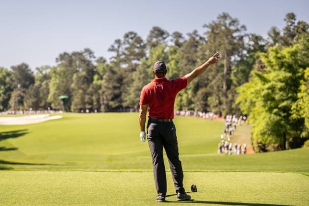 240414 Tiger Woods of the United States during the final round of the 2024 Masters Golf Tournament on April 14, 2024 in Augusta Photo Petter Arvidson BILDBYRAN kod PA PA0795 bbeng golf masters the masters Augusta us masters  Copyright: PETTERxARVIDSON BB240414PA027