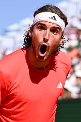 Monaco Rolex Masters Stefanos Tsitsipas during the Rolex Monte-Carlo ATP, Tennis Herren Masters 1000 tennis on April 13, 2024 at Monte Carlo Country Club in Roquebrune Cap Martin, France near Monaco. Photo by Victor Joly ABACAPRESS.COM Monaco Monaco Copyright: xJolyxVictor ABACAx