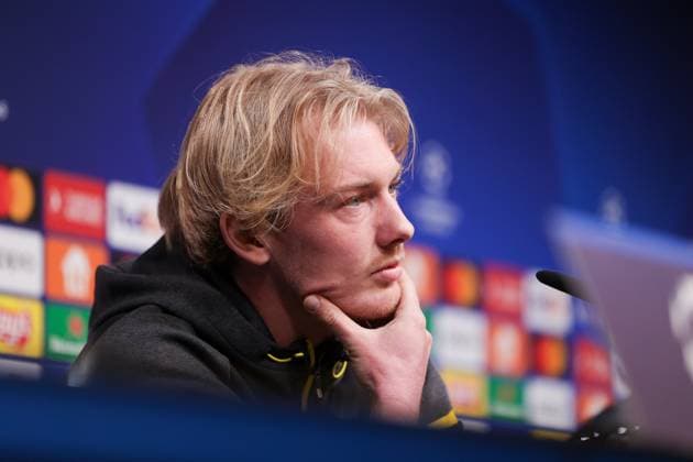 15 04 2024, Football, Season 2023 2024, UEFA Champions League, UCL, Press conference, Borussia Dortmund Atletico Madrid, Press conference with Julian Brandt Borussia Dortmund , Dortmund Signal Iduna Park NRW Germany xRHR PHOTO DEx Copyright: DennisxEwert RHR-FOTOx RHR-FOTO DE