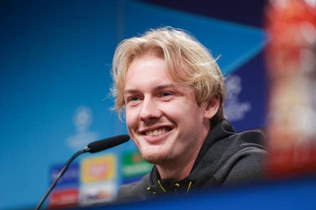 15 04 2024, Football, Season 2023 2024, UEFA Champions League, UCL, Press conference, Borussia Dortmund Atletico Madrid, Press conference with Julian Brandt Borussia Dortmund , Dortmund Signal Iduna Park NRW Germany xRHR PHOTO DEx Copyright: DennisxEwert RHR-FOTOx RHR-FOTO DE