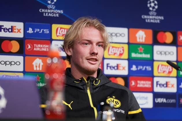 15 04 2024, Football, Season 2023 2024, UEFA Champions League, UCL, Press conference, Borussia Dortmund Atletico Madrid, Press conference with Julian Brandt Borussia Dortmund , Dortmund Signal Iduna Park NRW Germany xRHR PHOTO DEx Copyright: DennisxEwert RHR-FOTOx RHR-FOTO DE