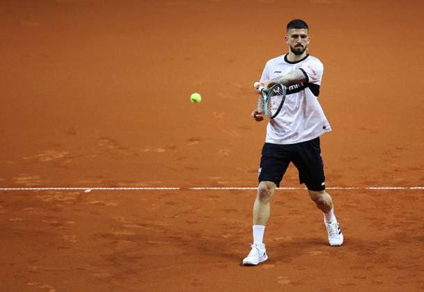15 04 2024, Germany, Stuttgart, Porsche Tennis Grand Prix 2024, Show Tournament, Doubles, Fabian Bredlow VfB