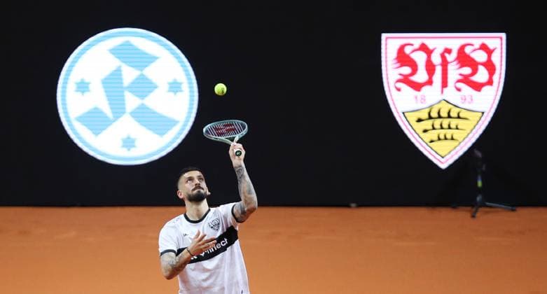 Tennis, WTA tournament in Stuttgart, show doubles VfB - Kickers