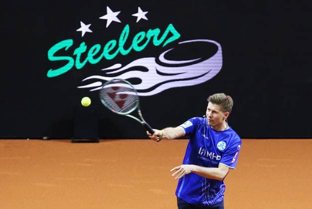 15 04 2024, Germany, Stuttgart, Porsche Tennis Grand Prix 2024, Show Tournament, Doubles, Marc Stein Kickers