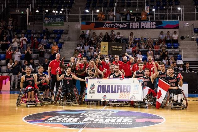 2024 IWBF Mens Repechage Italy Kanda 15 04 2024 Canada secures the third ticket for the 2024 Paris Paralympics Symbolic ticket and board pass 2024 IWBF Mens Repechage Italy Kanda Azur Arena, Antibes Copyright: xBEAUTIFULxSPORTS Wunderlx