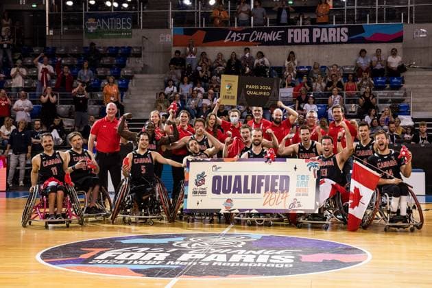 2024 IWBF Mens Repechage Italy Kanda 15 04 2024 Canada secures the third ticket for the 2024 Paris Paralympics Symbolic ticket and board pass 2024 IWBF Mens Repechage Italy Kanda Azur Arena, Antibes Copyright: xBEAUTIFULxSPORTS Wunderlx