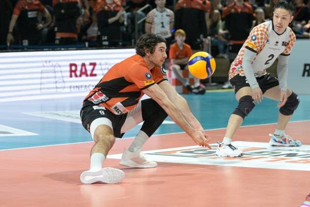 Berlin, Germany 15 April 2024 1 VBL 2023 2024 Final Sp 1 Berlin Recycling Volleys vs VfB Friedrichshafen In the picture Copyright: xFotostandx xReuhlx