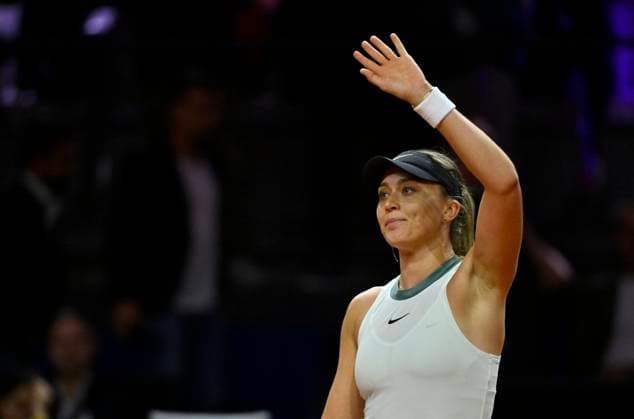 Paula Badosa ESP Final cheers, joy, happiness, jubilation wins her match Tennis Ladies Porsche Cup Porsche Tennis Grand Prix GP Stuttgart 2024 Porsche Arena 15 04 2023 DFL REGULATIONS PROHIBIT ANY USE OF PHOTOGRAPHS AS IMAGE SEQUENCES AND OR QUASI VIDEO Porsche Tennis Grand Prix GP Stuttgart 2024