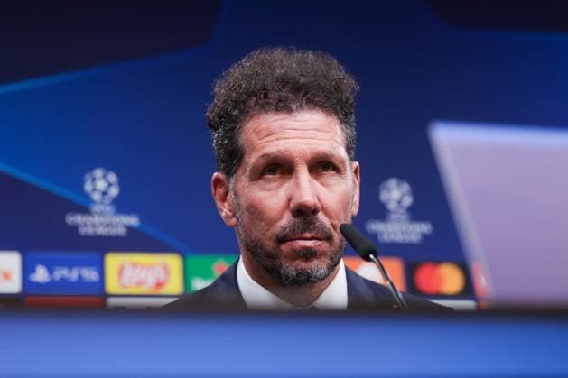 15 04 2024, Football, Season 2023 2024, UEFA Champions League, UCL, Press conference, Borussia Dortmund Atletico Madrid, Press conference with coach Diego Simeone Atletico Madrid , Dortmund Signal Iduna Park NRW Germany xRHR PHOTO DEx Copyright: DennisxEwert RHR-FOTOx RHR-FOTO DE