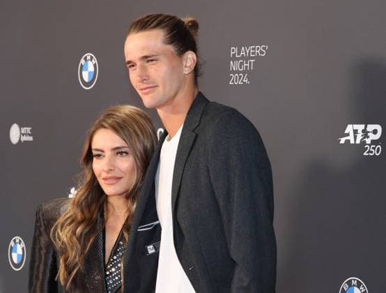 Sophia Thomalla and Alexander Zverev, Portraet, Portrait, Tennis Players Night BMW Open 2024 Red Carpet Event 16 04 2024 PHOTO Mladen Lackovic LakoPress