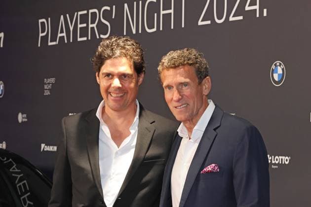 Tournament Director, Patrik Kühnen re and Fabian Tross, 1st Chairman of the MTTC Iphitos Tennis Players Night BMW Open 2024 Red Carpet Event 16 04 2024 PHOTO Mladen Lackovic LakoPress