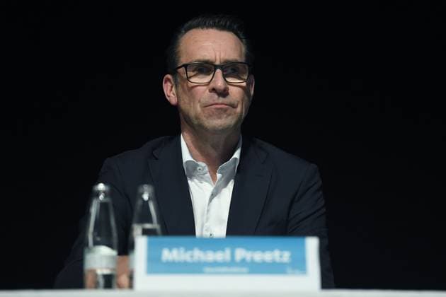 Soccer 3 Liga General Meeting MSV Duisburg on 10 04 2024 at the Theater am Marientor in Duisburg Michael Preetz Managing Director Duisburg xRx