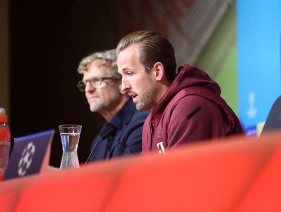 Munich, Germany 16 April 2024 Football, Men, UEFA Champions League, Season 2023 2024, FC Bayern Munich, Press conference Here in the picture Harry Kane FC Bayern Munich at the press conference