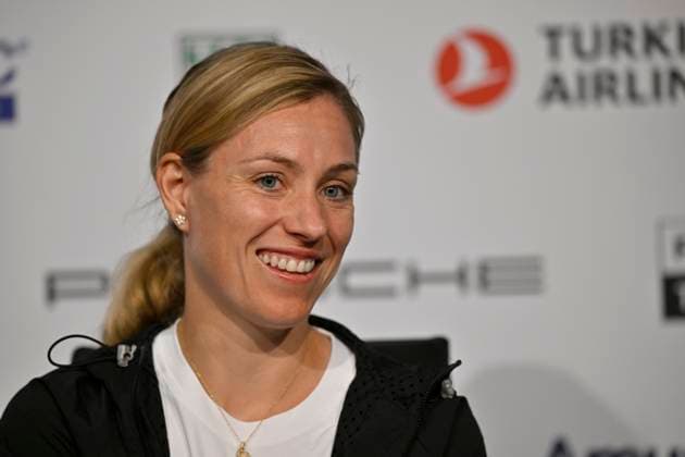 Angelique Kerber GER in an interview Tennis Womens Porsche Cup Porsche Tennis Grand Prix GP Stuttgart 2024 Porsche Arena 16 04 2024 DFL REGULATIONS PROHIBIT ANY USE OF PHOTOGRAPHS AS IMAGE SEQUENCES AND OR QUASI VIDEO Porsche Tennis Grand Prix GP Stuttgart 2024