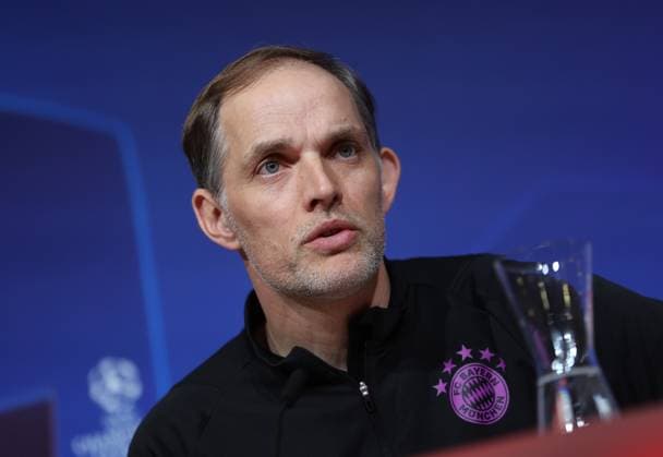 Munich, Germany 16 April 2024 Football, Men, UEFA Champions League, Season 2023 2024, FC Bayern Munich, Press conference Here in the picture Thomas Tuchel, Coach FC Bayern Munich at the press conference