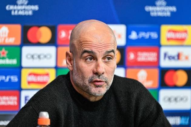 Manchester City Champions League press conference, PK, Pressekonferenz Pep Guardiola Manager of Manchester City during the Manchester City Champions League press Conference at Joie Stadium, Manchester, United Kingdom, 16th April 2024 (Photo by Cody Froggatt News Images) Copyright: xCodyxFroggatt NewsxImagesx