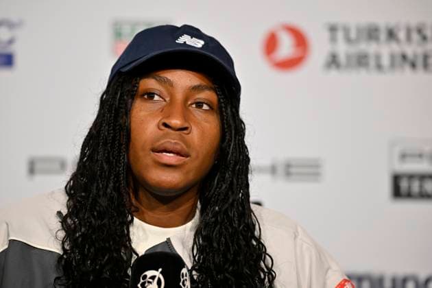Caroline Garcia FRA in interview Microphone Micro Logo Tennis Ladies Porsche Cup Porsche Tennis Grand Prix GP Stuttgart 2024 Porsche Arena 16 04 2024 DFL REGULATIONS PROHIBIT ANY USE OF PHOTOGRAPHS AS IMAGE SEQUENCES AND OR QUASI VIDEO Porsche Tennis Grand Prix GP Stuttgart 2024
