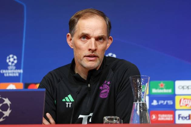 Thomas Tuchel FC Bayern Muenchen, Head coach at the press conference, International press conference, FC Bayern Muenchen, Football, UEFA Champions League, Quarter-final second leg, Season 23 24, 16 04 2024, International press conference, FC Bayern Muenchen, Football, UEFA Champions League, Quarter-final second leg, Season 23 24, 16 04 2024 Muenchen Copyright: xEibner-Pressefoto JennixMaulx EP_JML