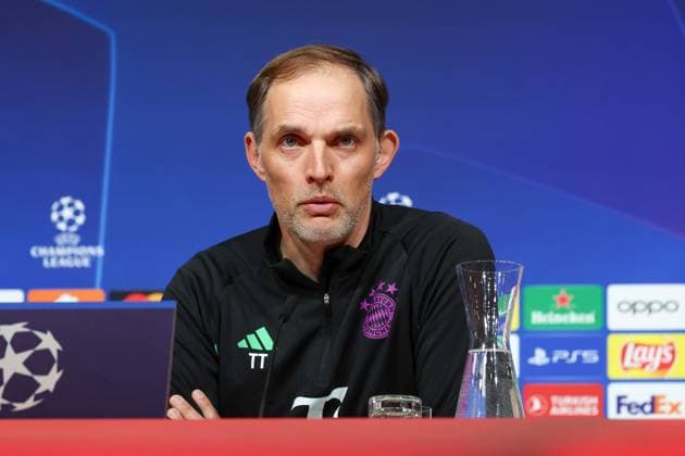 Thomas Tuchel FC Bayern Muenchen, Head coach at the press conference, International press conference, FC Bayern Muenchen, Football, UEFA Champions League, Quarter-final second leg, Season 23 24, 16 04 2024, International press conference, FC Bayern Muenchen, Football, UEFA Champions League, Quarter-final second leg, Season 23 24, 16 04 2024 Muenchen Copyright: xEibner-Pressefoto JennixMaulx EP_JML