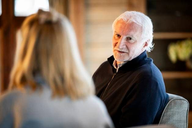 DFB MEDIA ROUND TO PREPARE FOR UEFA EURO 2024 16 04 2024 Erfurt German Football Association DFB media round in preparation for UEFA EURO 2024 on April 16, 2024 at the Spa GolfResort Weimarer Land Football official Rudi Völler in conversation with DFB press spokeswoman Franziska Wülle