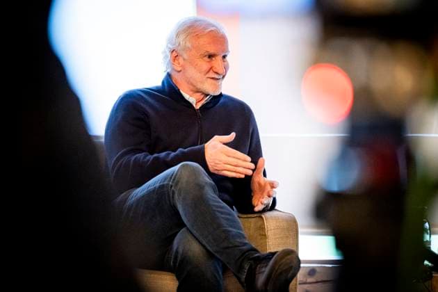 DFB MEDIA ROUND TABLE IN PREPARATION FOR UEFA EURO 2024 16 04 2024 Erfurt German Football Association DFB media round table in preparation for UEFA EURO 2024 on April 16, 2024 at the Spa GolfResort Weimarer Land Football official Rudi Völler in conversation