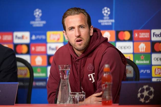 Soccer, UEFA Champions League, 20240416, Press conference FC Bayern Munich FC Arsenal In the picture Harry KANE FC Bayern Munich, 9 Munich Allianz Arena Bayern Germany Copyright: Passion2Press MarkusxFischerx