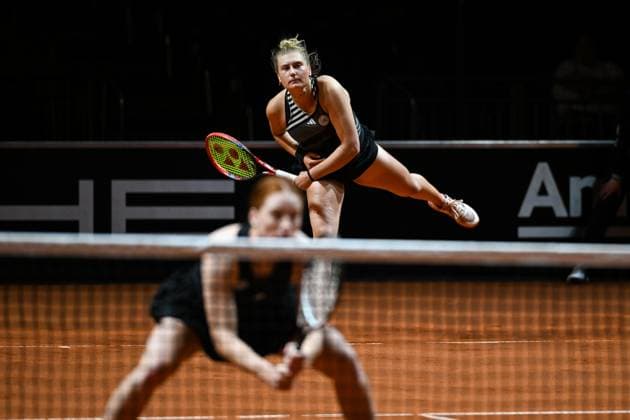 Porsche Tennis Grand Prix 2024 in Stuttgart, 16 04 2024 Doubles Nastasja Schunk GER and Ella Seidel GER Porsche Tennis Grand Prix 2024
