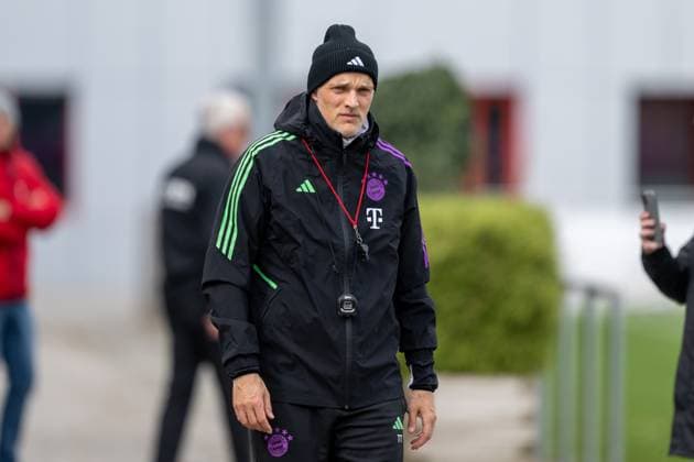 Head coach Thomas Tuchel FC Bayern Muenchen , final training before the UEFA Champions League match against FC Arsenal, season 2023 2024 at Saebener Strasse 16 04 2024 DFB regulations prohibit any use of photographs as image sequences and or quasi video Muenchen Bayern Germany Copyright: xkolbert-press UlrichxGamelx