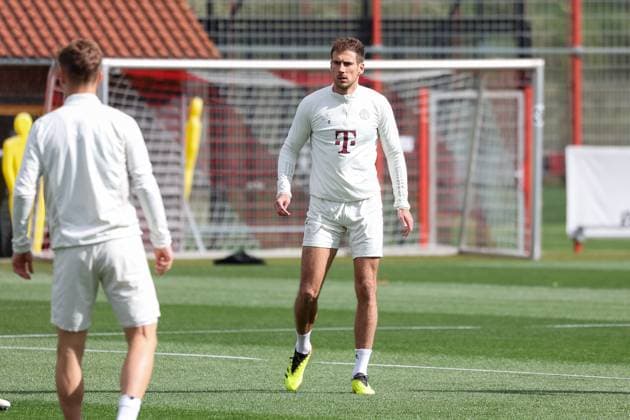 Leon Goretzka FC Bayern Muenchen, 08 , Final training, FC Bayern Muenchen, Football, UEFA Champions League, Quarter-final second leg, Season 23 24, 16 04 2024, Final training, FC Bayern Muenchen, Football, UEFA Champions League, Quarter-final second leg, Season 23 24, 16 04 2024 Muenchen Copyright: xEibner-Pressefoto JennixMaulx EP_JML