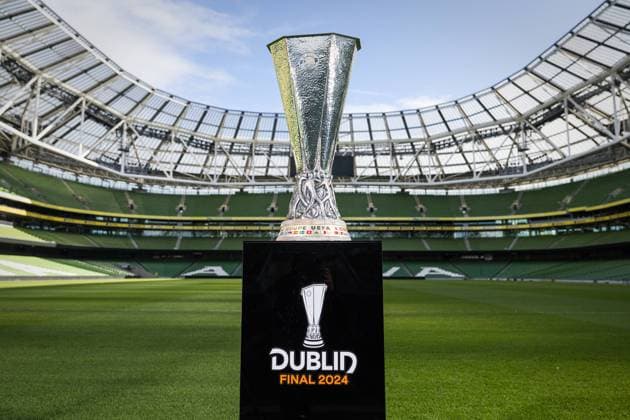 UEFA Europa League Trophy Tour With John O Shea, Aviva Stadium, Dublin 16 4 2024 A view of the Europa League Trophy A view of the Europa League Trophy 16 4 2024  Copyright: x INPHO LaszloxGeczox LG_00004-Edit