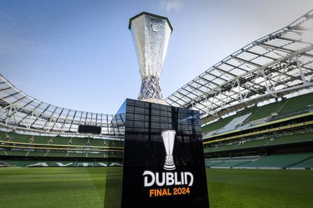 Sport Bilder des Tages UEFA Europa League Trophy Tour With John O Shea, Aviva Stadium, Dublin 16 4 2024 A view of the Europa League Trophy A view of the Europa League Trophy 16 4 2024  Copyright: x INPHO LaszloxGeczox LG_00006-Edit