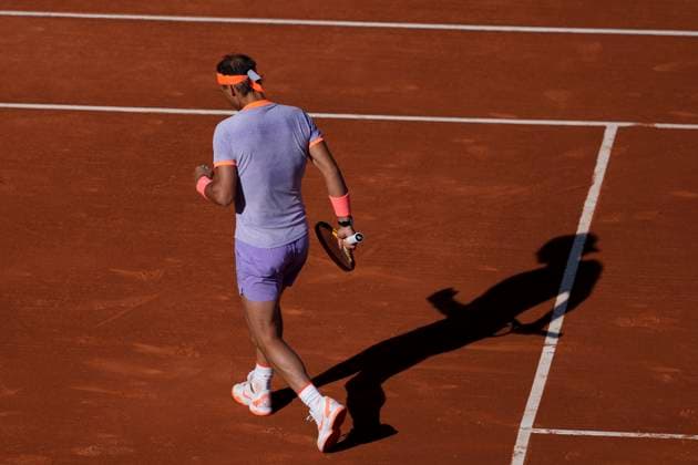April 16, 2024, Barcelona, Barcelona, SPAIN: Rafael Nadal of Spain in action against Flavio Cobolli of Italy during the Open de Barcelona Conde Godo on April 16, 2024, in Barcelona, Spain. Barcelona SPAIN - ZUMAa181 20240416_zaa_a181_005 Copyright: xJosexCamposx