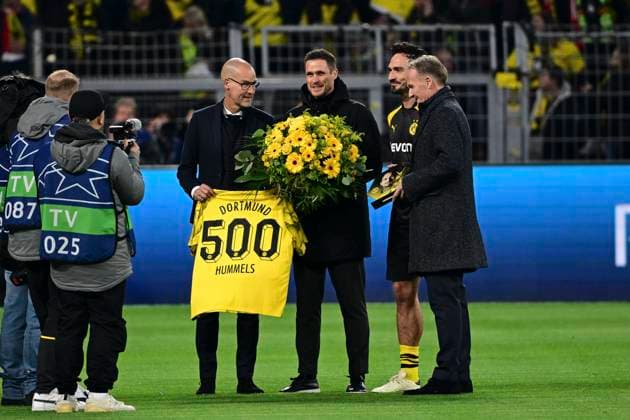Honoring Mats Hummels 15 Borussia Dortmund for 500 games, Borussia Dortmund vs Atletico Madrid, Football, Champions League, Round of 16, 16 04 2024 Dortmund North Rhine-Westphalia Germany Copyright: xkolbert-press MarcxNiemeyerx