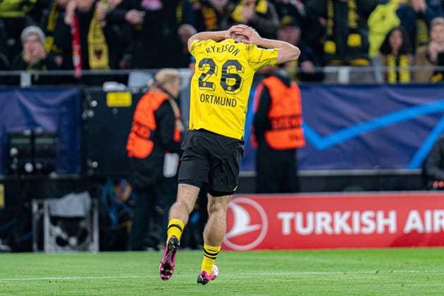Julian Ryerson Borussia Dortmund, 26 Borussia Dortmund vs Atletico Madrid, Football, UEFA Champions League, Quarterfinal Quarterfinal, 16 04 2024 DFL REGULATIONS PROHIBIT ANY OUSE OF PHOTOGRAPHS AS IMAGE SEQUENCES AND OR QUASI VIDEO Borussia Dortmund vs Atletico Madrid, Football, UEFA Champions League, Quarterfinal Quarterfinal, 16 04 2024 Dortmund Copyright: xEibner-Pressefoto BahhoxKarax EP_BVB